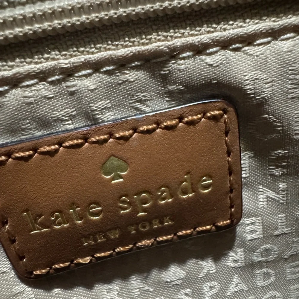 Kate Spade Tan Satchel with Pink Strap